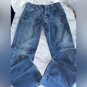 Vintage Wrangler 945NAV Jeans Mens 36x33 Cowboy Boot Cut Blue High Rise Western